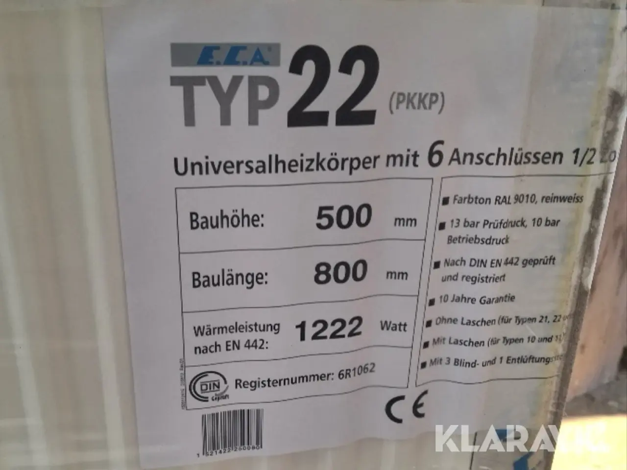 Billede 4 - Radiator E.C.A T22 - 2 lags med 2 konvertere, 10 styk
