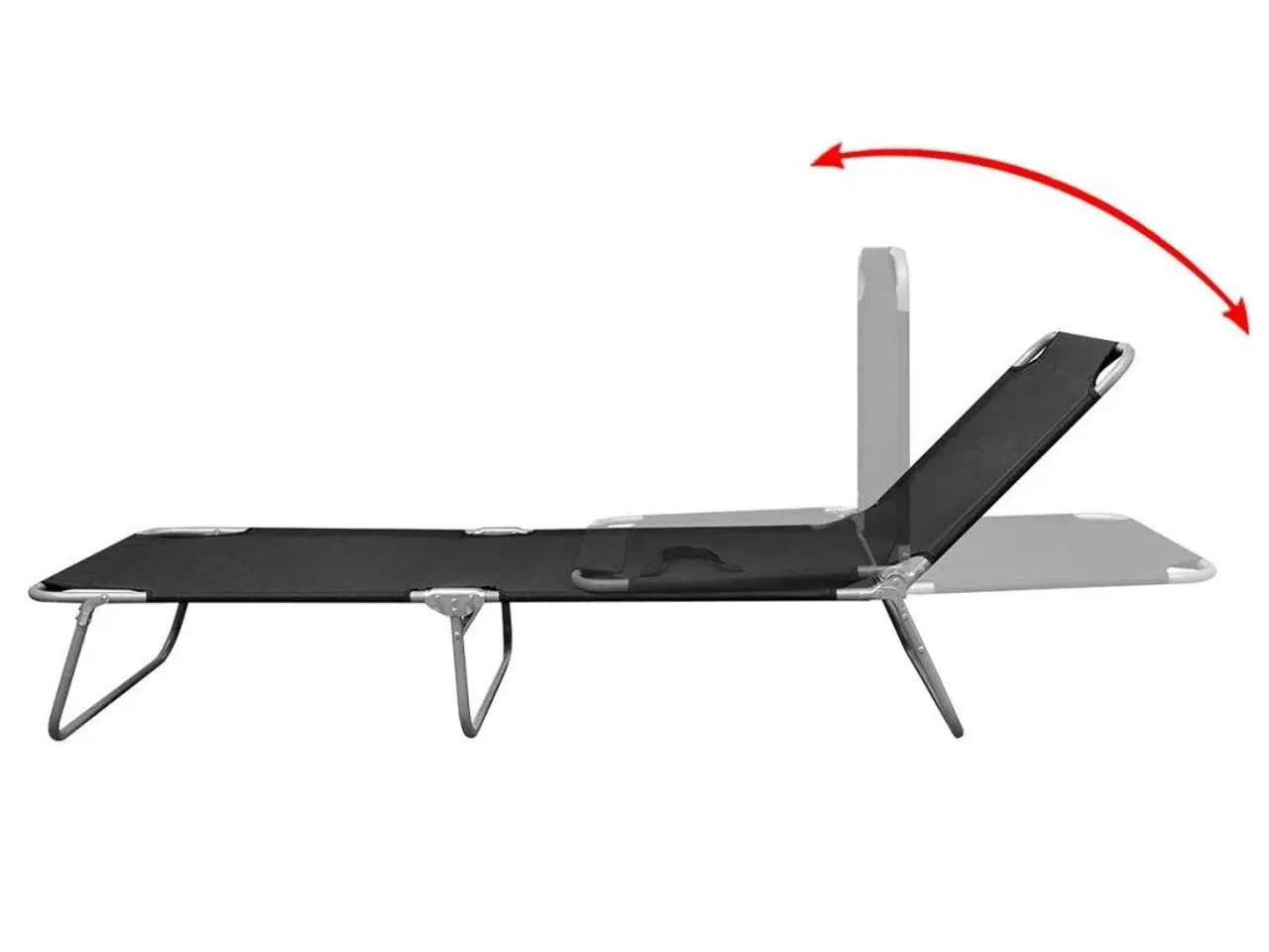 Billede 3 - Foldbar liggestol i pulverlakeret stål - sort