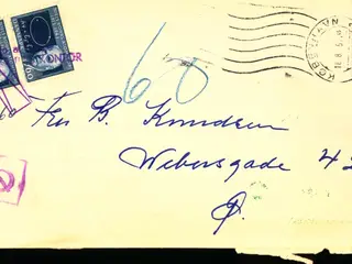 Efterporto - Brev fra København 18 - 8 - 1951 - Efterporto 60 Øre - NB ! Påsat 2x60 Øre ?