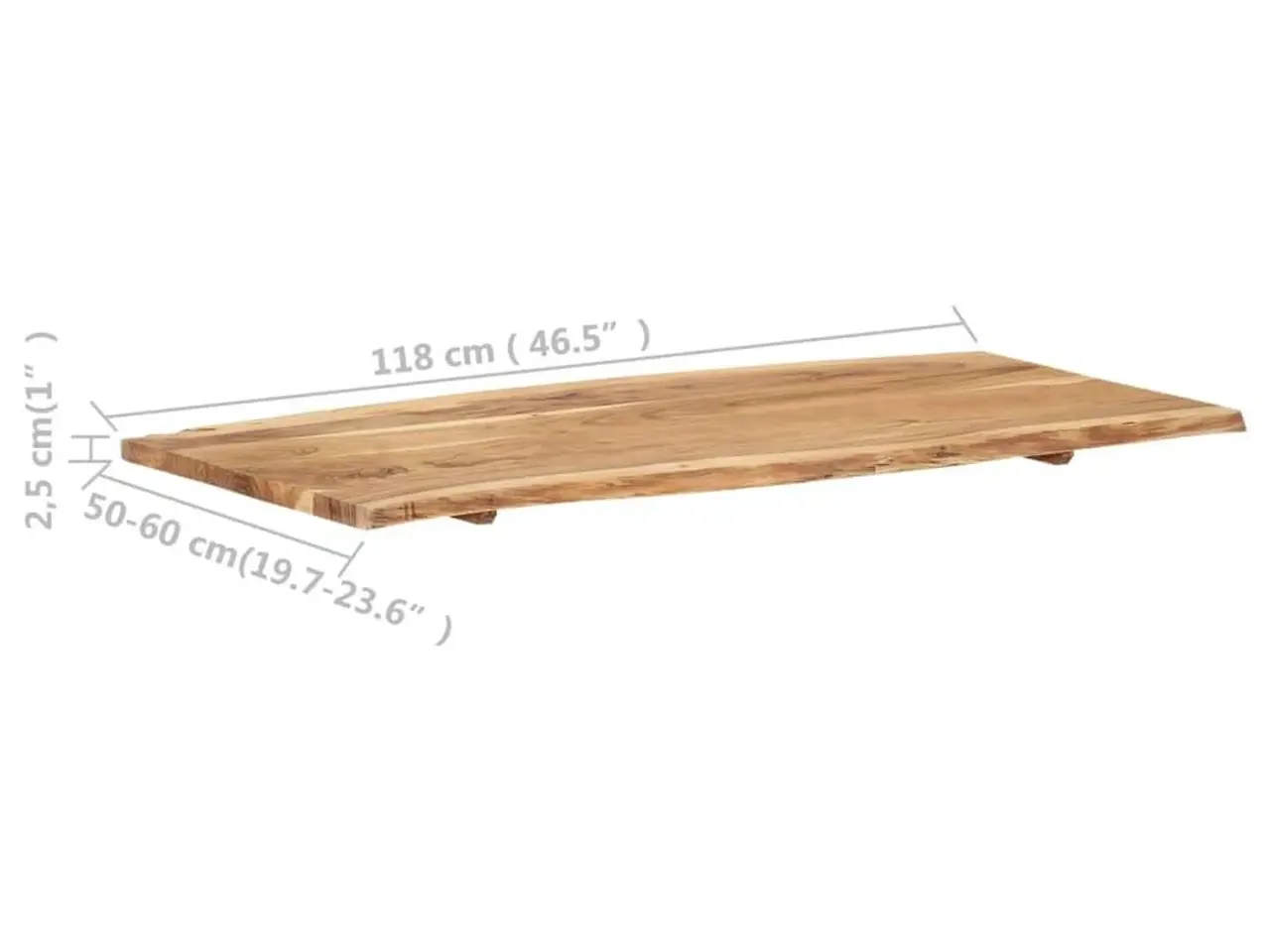 Billede 4 - Bordplade i massivt akacietræ 118 x (50-60) cm