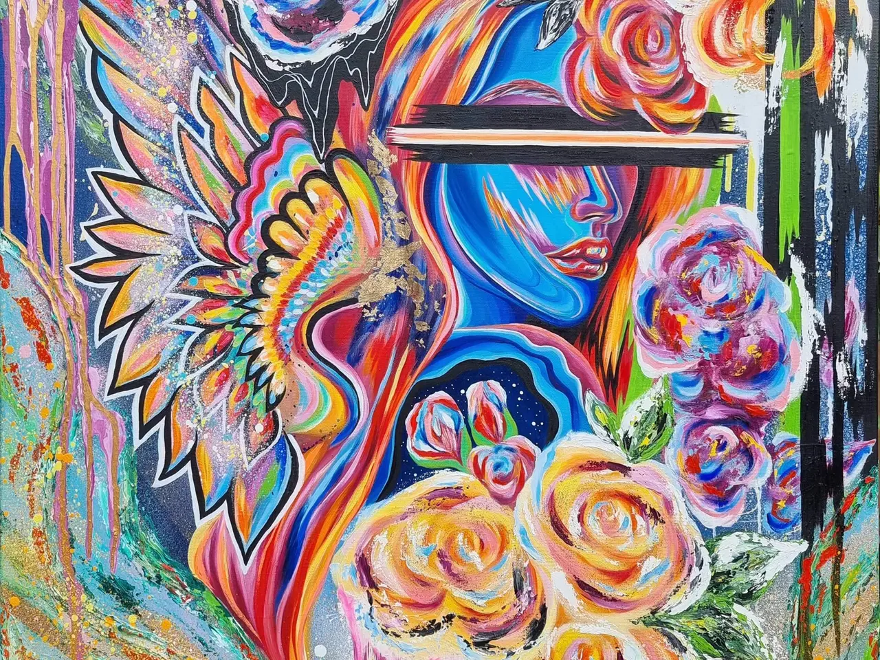 Billede 3 - "Wings in Galaxy" | 90x70cm