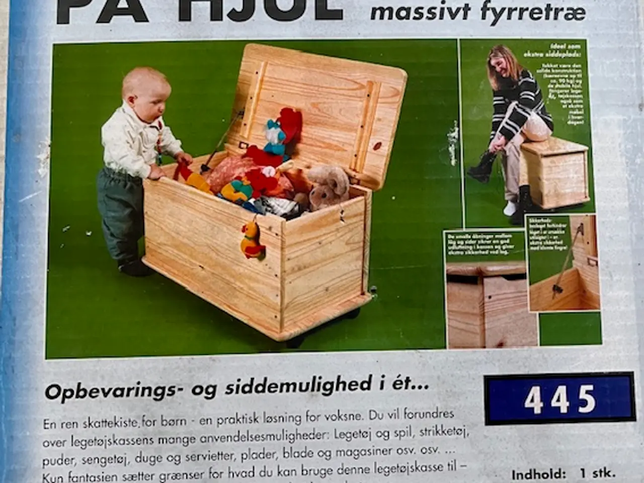 Billede 1 - Helt ny og uåbnet legetøjskasse på hjul