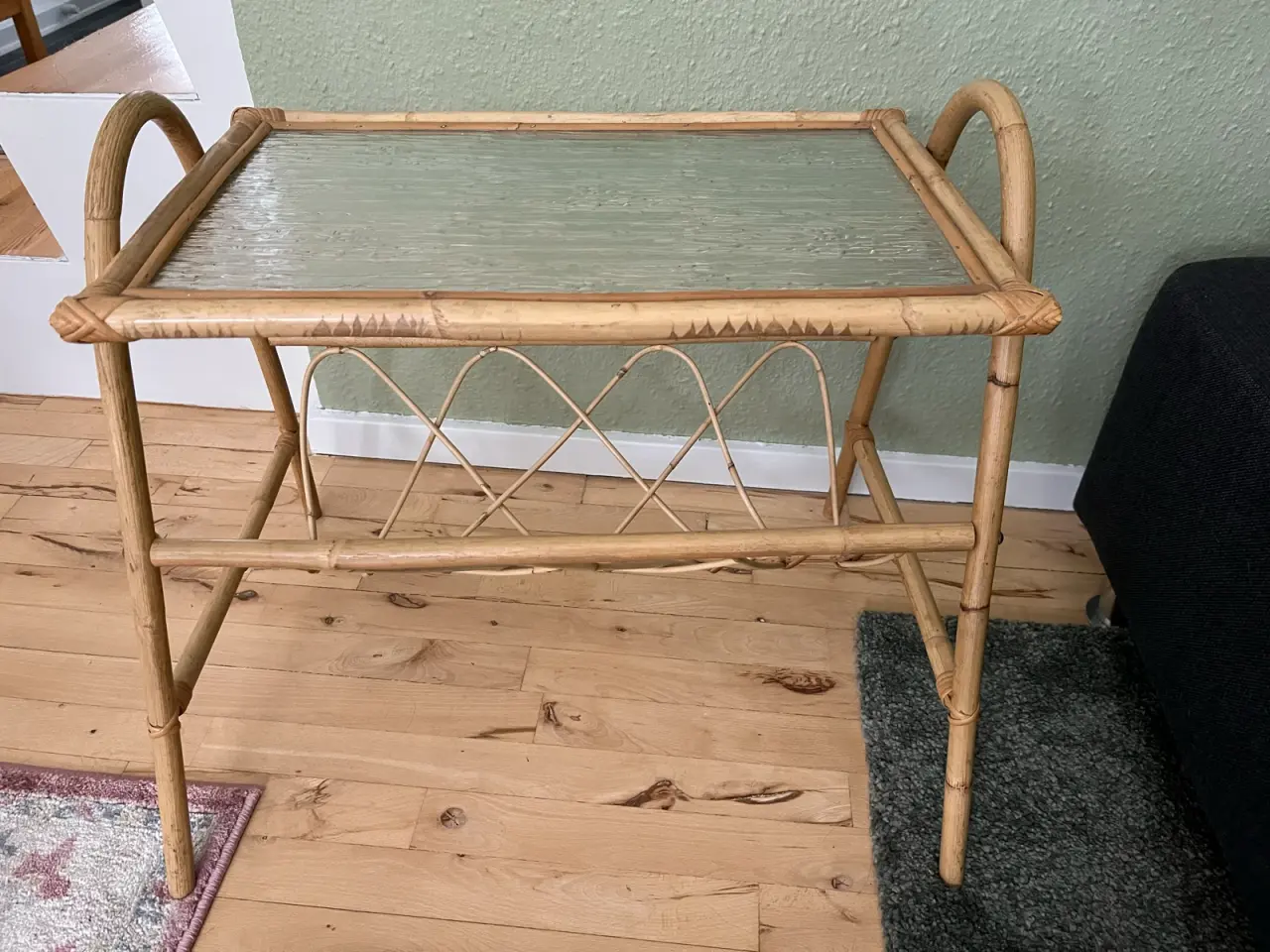 Billede 1 - Sidebord i bambus og glas