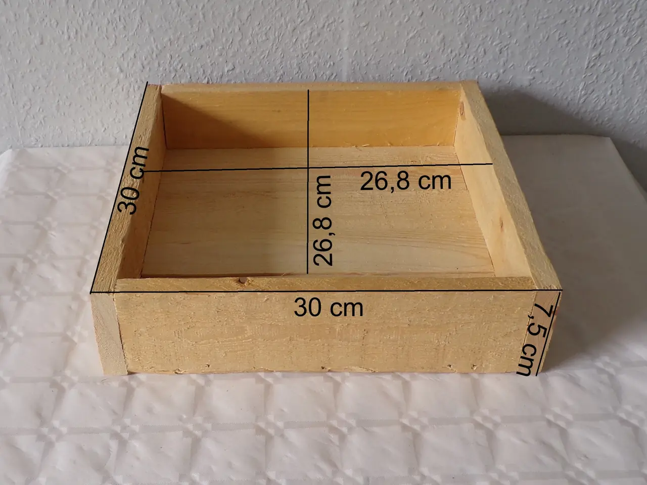 Billede 8 - Bakke i genbrugstræ 30 x 30 cm