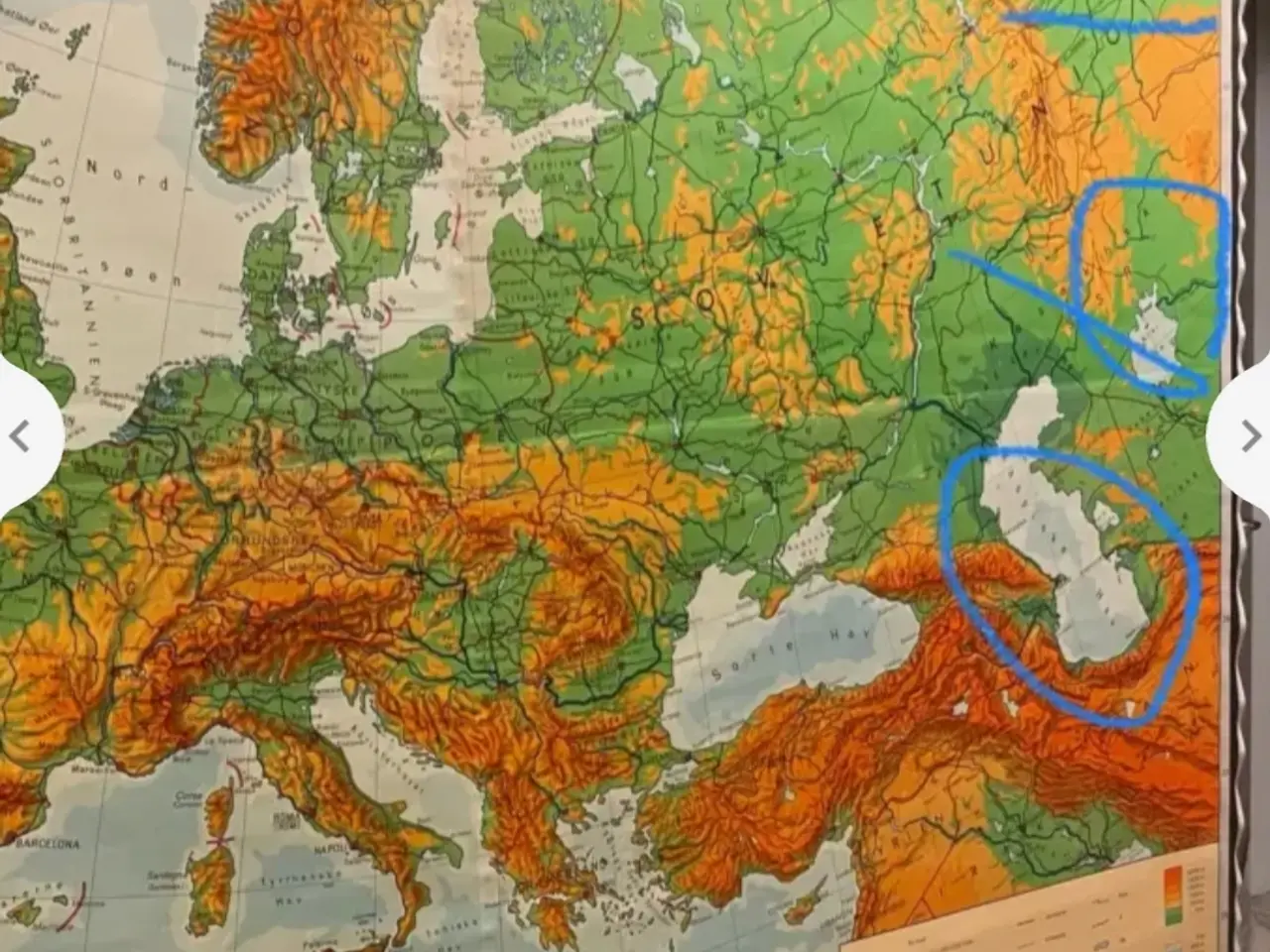 Billede 1 - Skolekort DK- Europa - Verden
