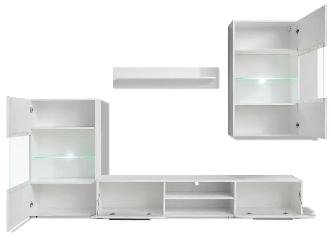 Billede 7 - Skabssæt med tv-skab og LED-lys 5 dele hvid