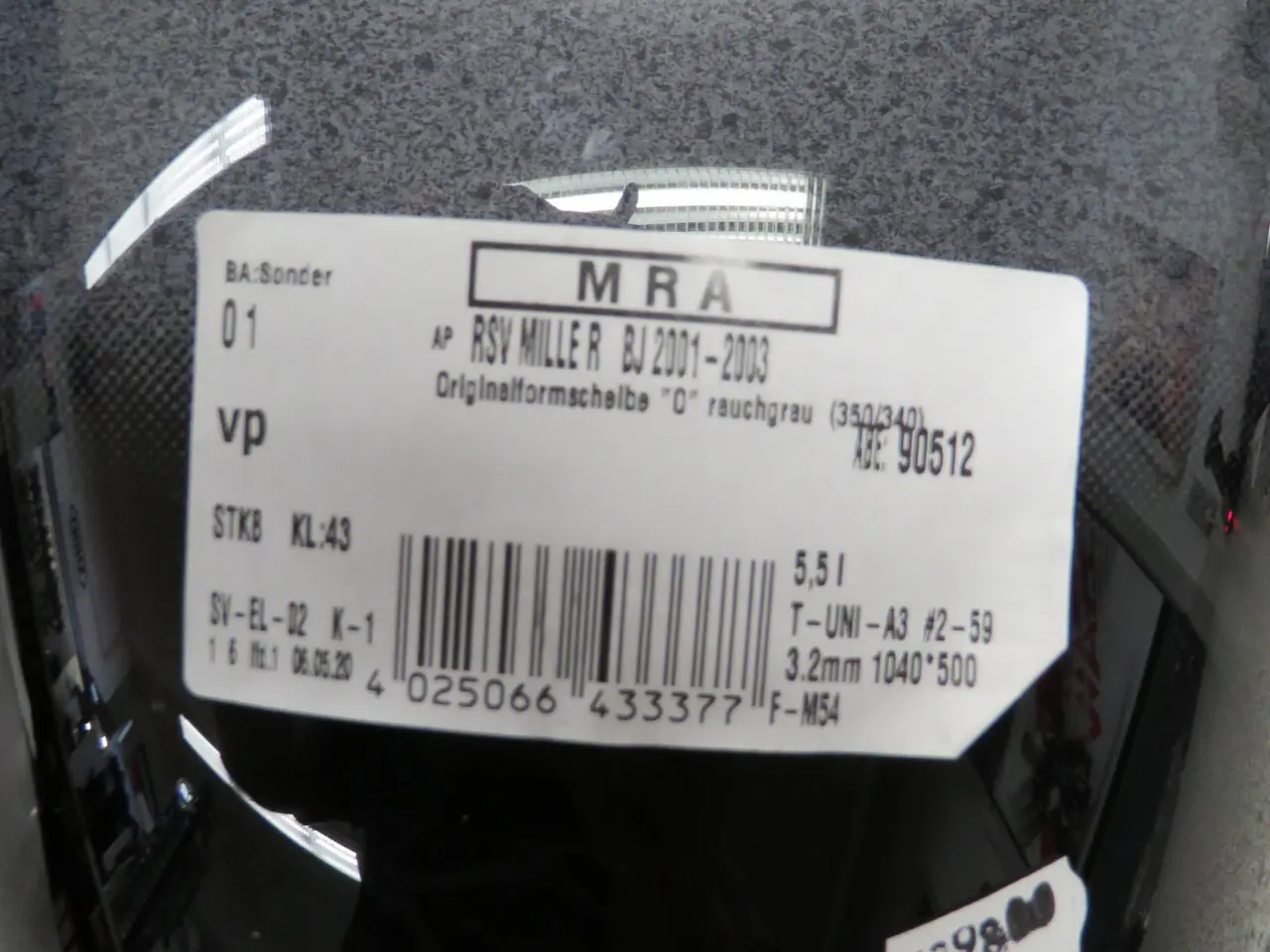 Billede 2 - Kåbeglas, tonet, Aprillia RSV MILLE R, 2001-2003
