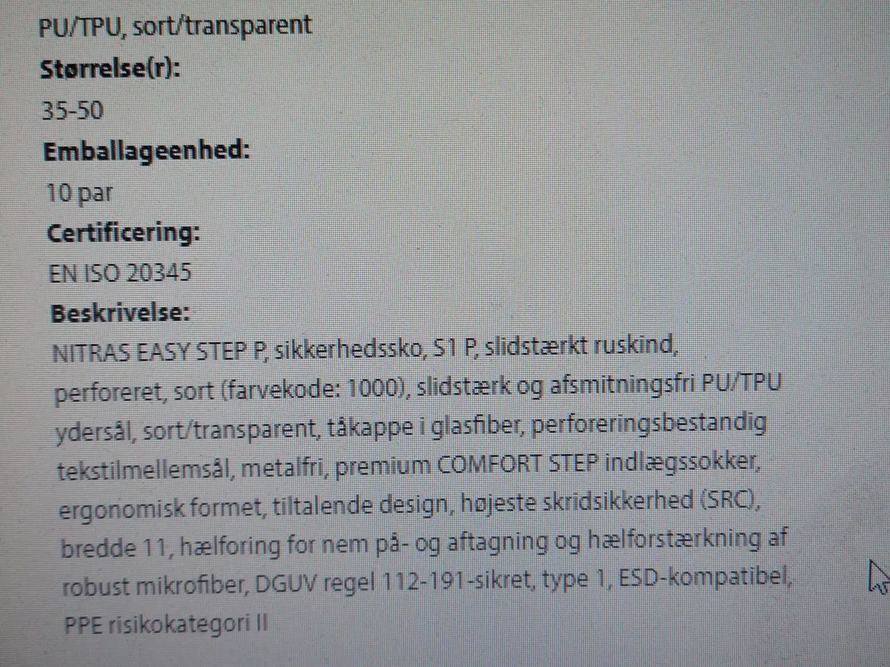 Billede 7 - Sikkerheds-sko, Nitras, str. 43.