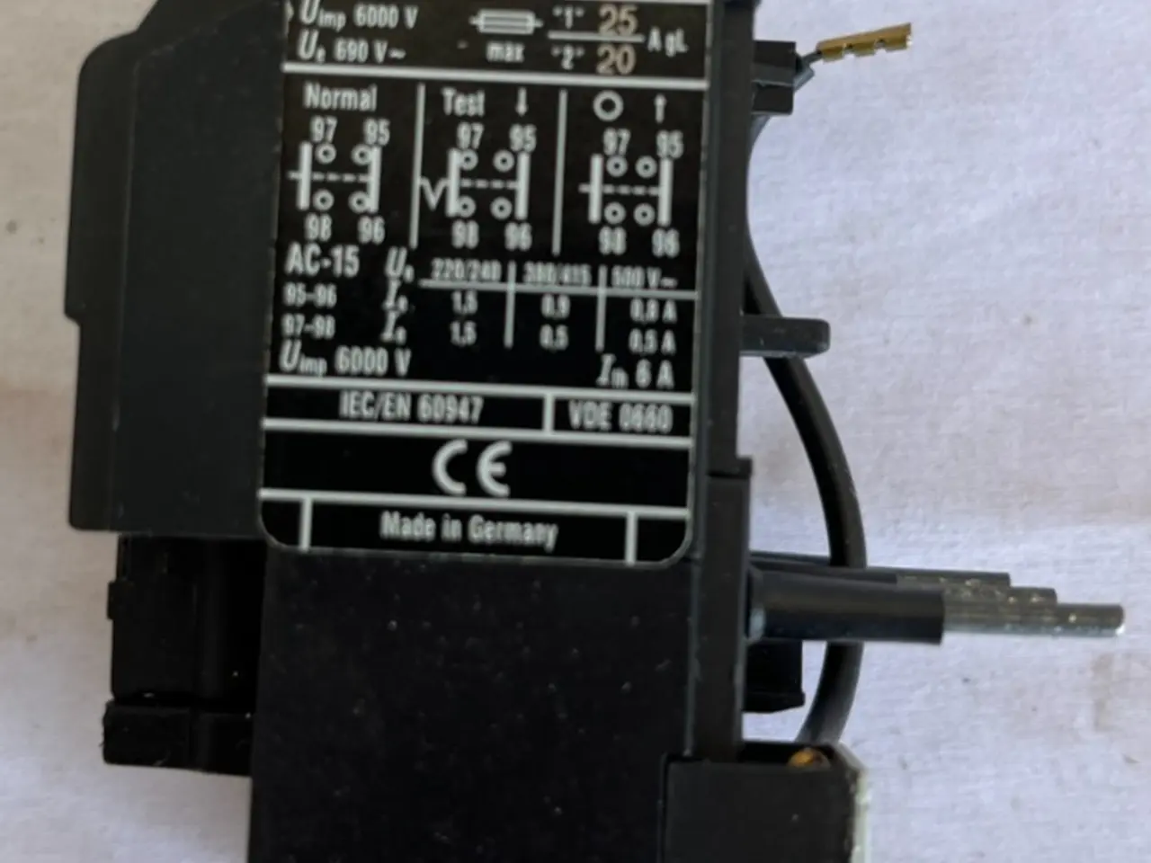 Billede 1 - Moeller Z00-6 Motor Overload relæ 4-6A ny
