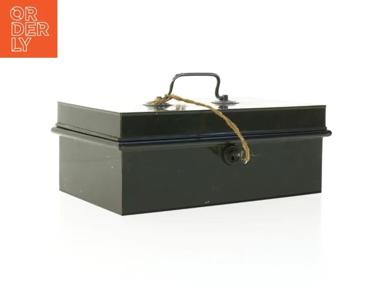 Billede 1 - Grøn pengekasse i metal (str. 24 x 14 x 9 cm)