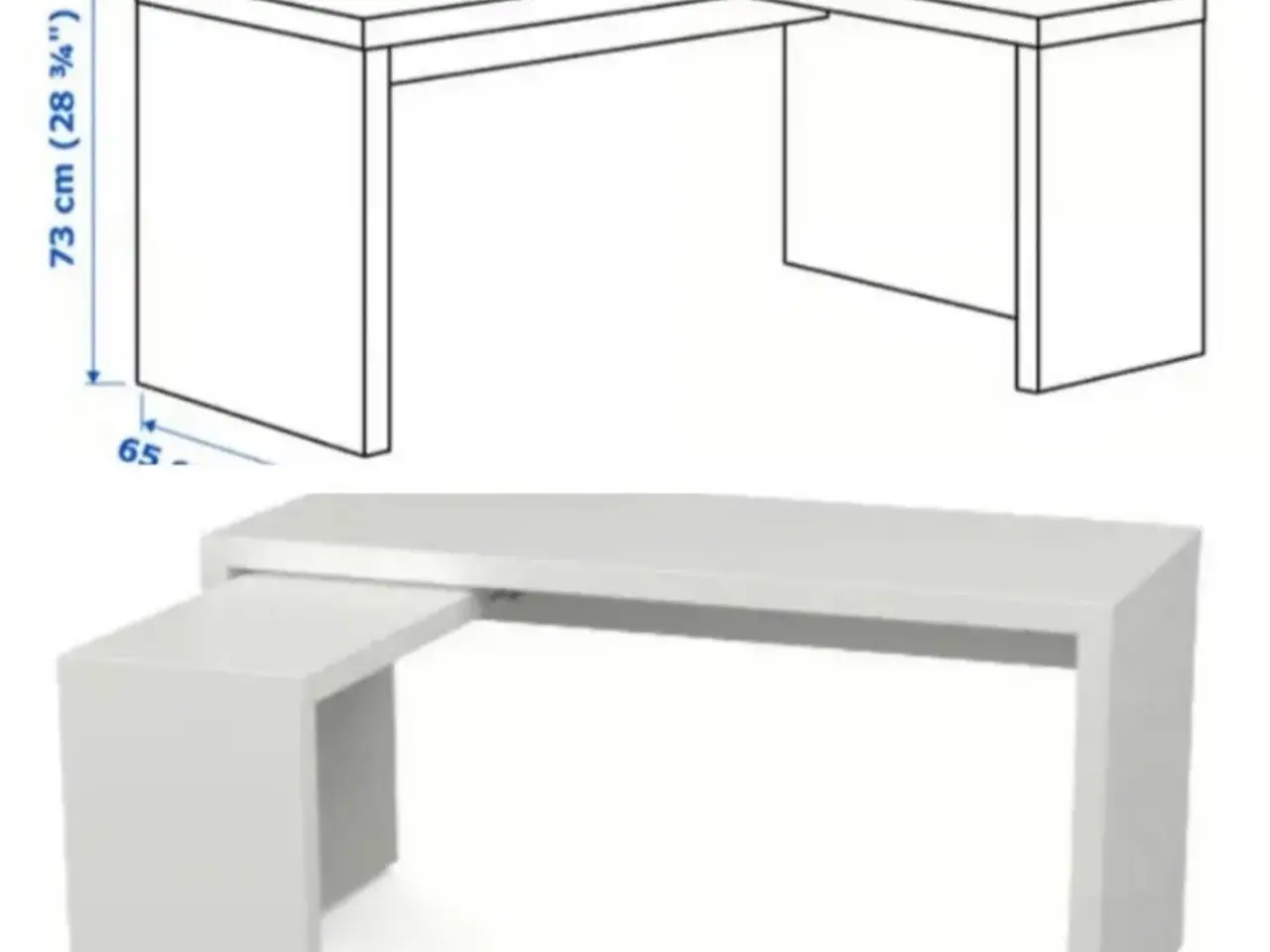 Billede 2 - Udgået IKEA MALM skrivebord