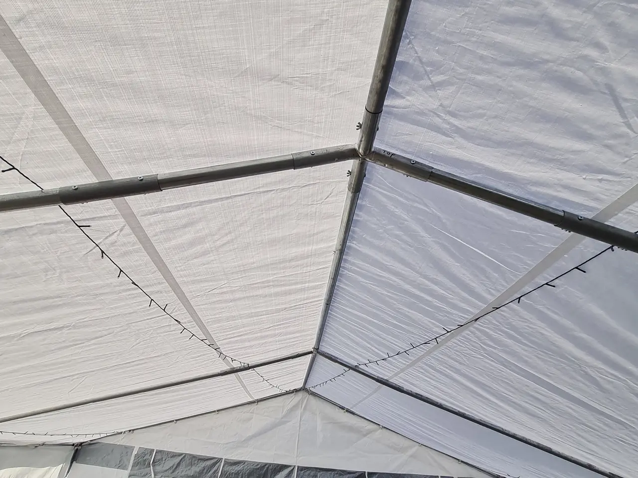 Billede 9 - Partytelt, 5x10 m, PE 450-teltdug, Grå-hvid Flex