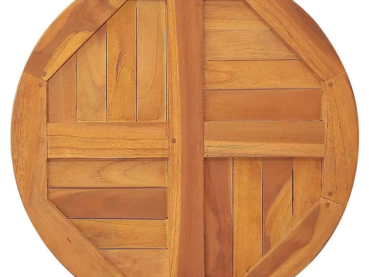 Billede 5 - Rund bordplade i massivt teaktræ - 90 cm, 2,5 cm tyk