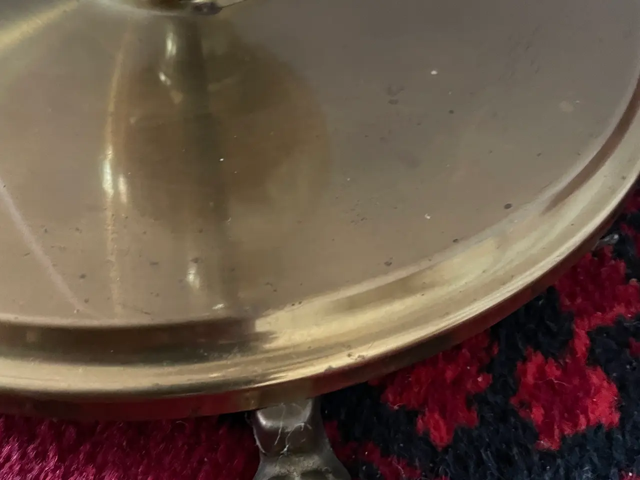Billede 4 - Smuk vintage standerlampe i messing med løvefødder