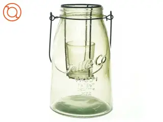 Glas til fyrfadslys (str. 21 x 12 cm)