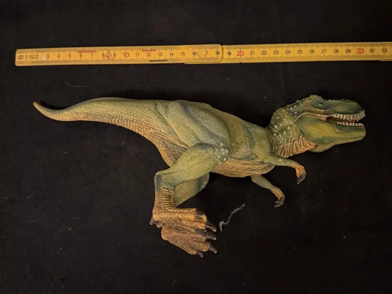 Billede 2 - Stor dinosaurfigur – grøn T-rex med åben mund