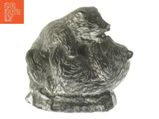 Inuit figur i sten - Isbjørne (A Wolf Original), str. 5,5x4,5x6 cm