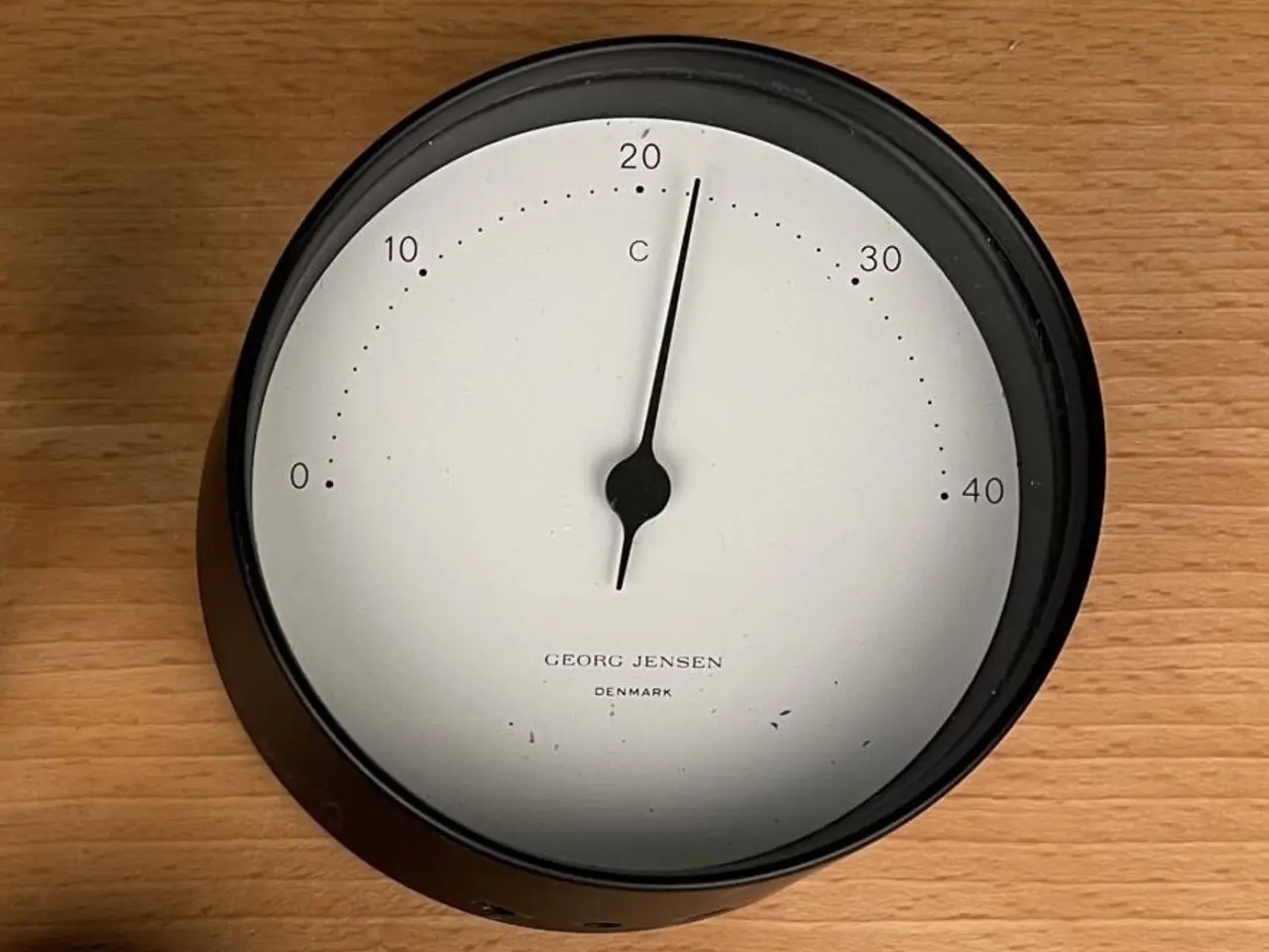 Billede 1 - Georg Jensen sort termometer Ø 10 cm