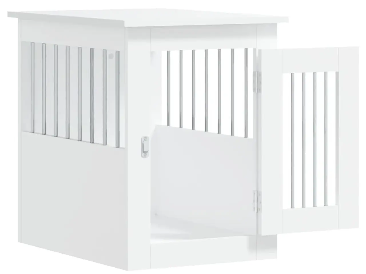 Billede 6 - Hundebur 45x62x59 cm konstrueret træ hvid