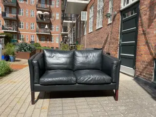 Stouby 2-personers lædersofa – vintage dansk