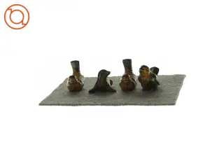 Retro brunmeleret keramik. Dyrefigurer 4 styk af fugle (str. Cirka 7 x 3)