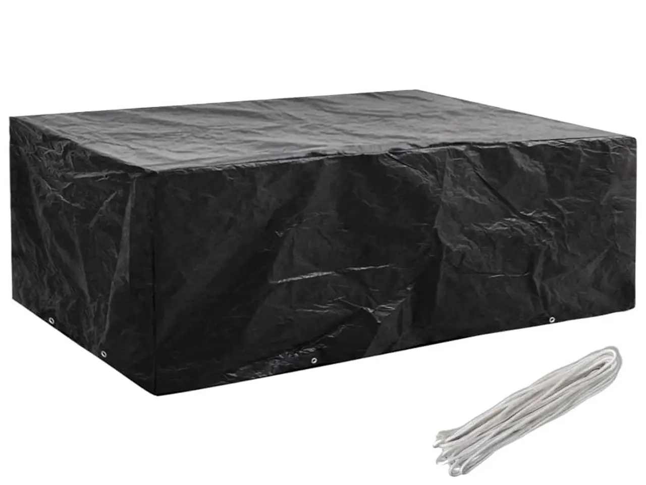 Billede 2 - Havemøbelovertræk med 8 snørehuller - 242×162×100 cm, sort