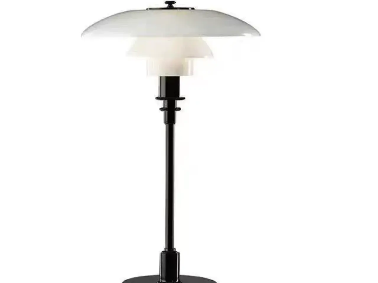 Billede 2 - Bordlampe med hvid glasskærm