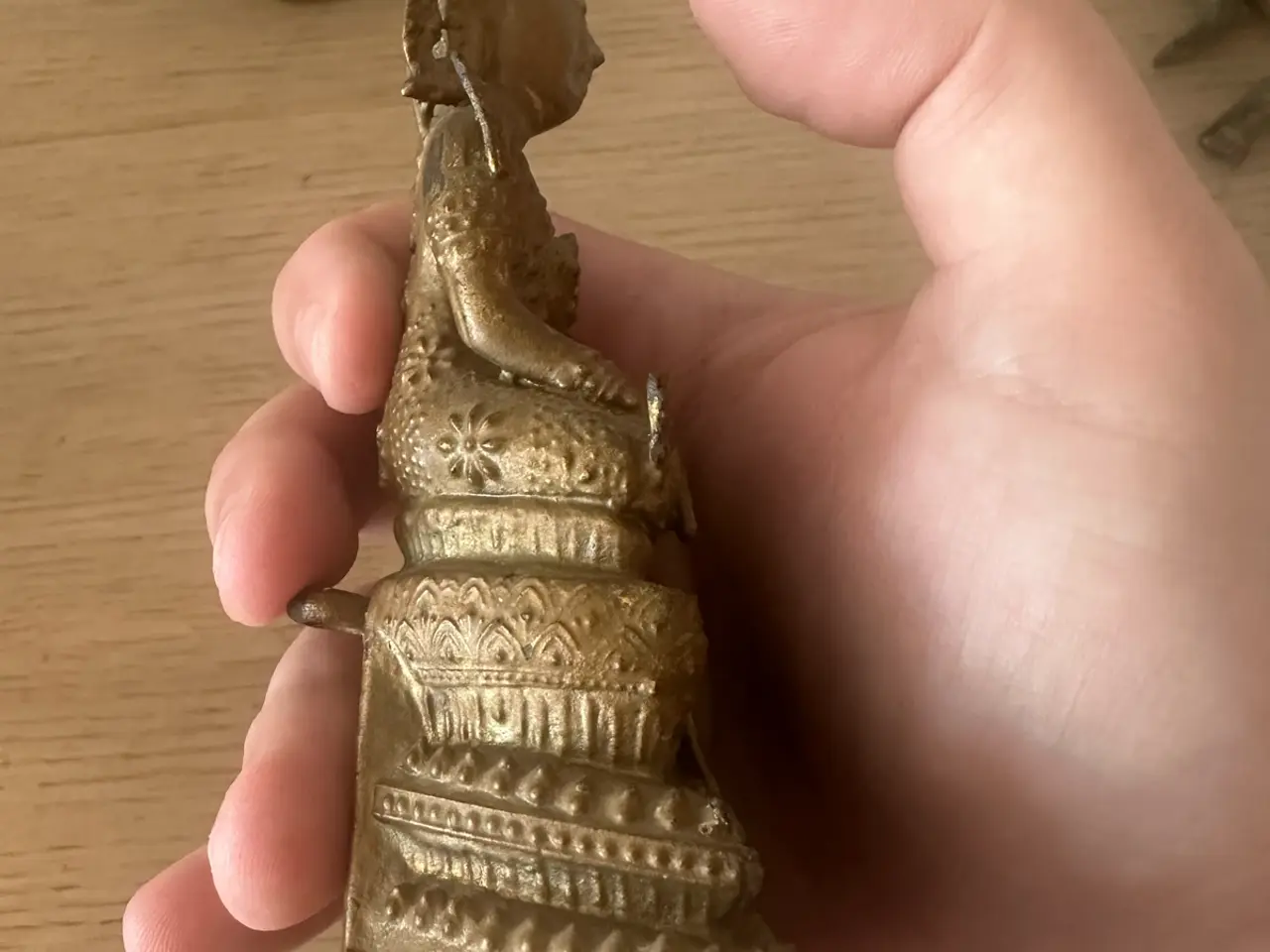 Billede 13 - 3 flotte orientalske metalfigurer – Buddha & musik