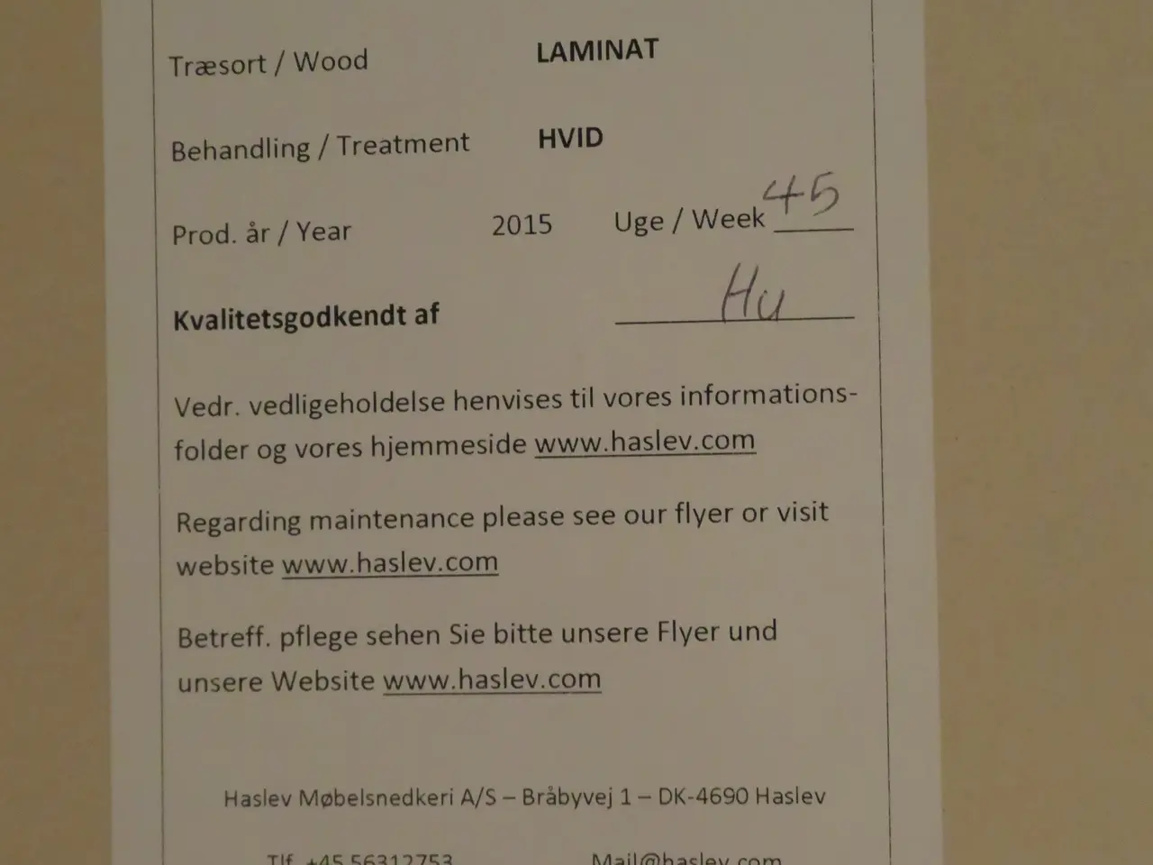 Billede 6 - Spisebord, Haslev, hvidt med stålben