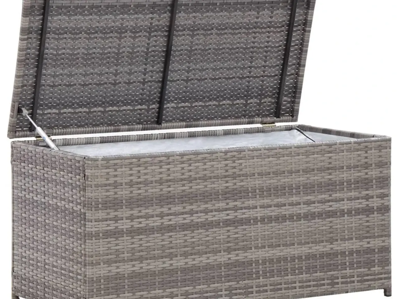 Billede 2 - Opbevaringskasse til haven i polyrattan - 100 × 50 × 50 cm, grå