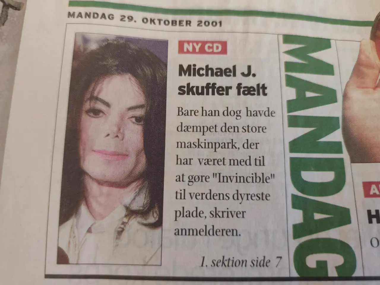 Billede 3 - Avis med Michael Jackson i