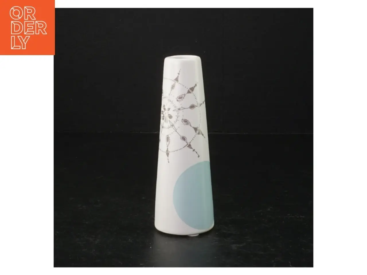 Billede 1 - Keramikvase med grafisk mønster (str. 13,5 cm)