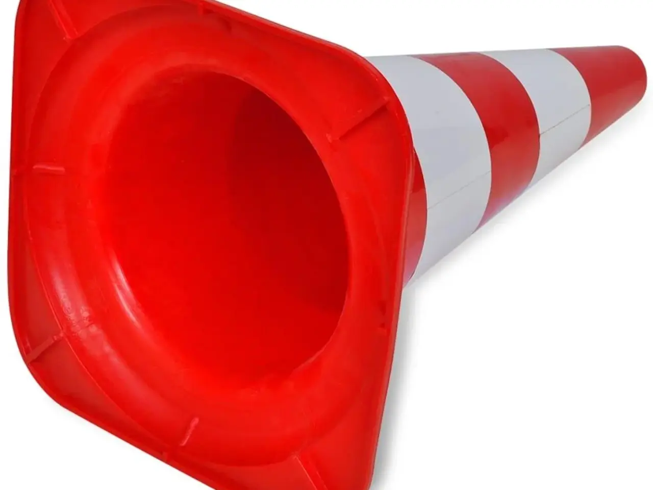 Billede 5 - Reflekterende trafikkegler 10 stk. - 50 cm rød/hvid
