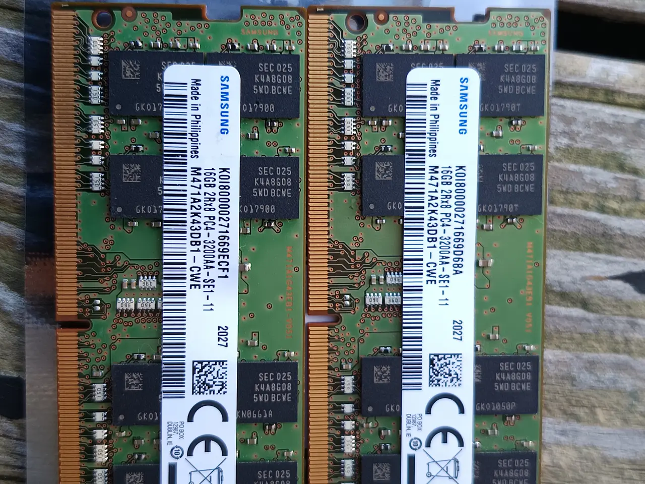 Billede 2 - 32GB DDR4 Samsung 3200MHz So-Dimm RAM (2x16)