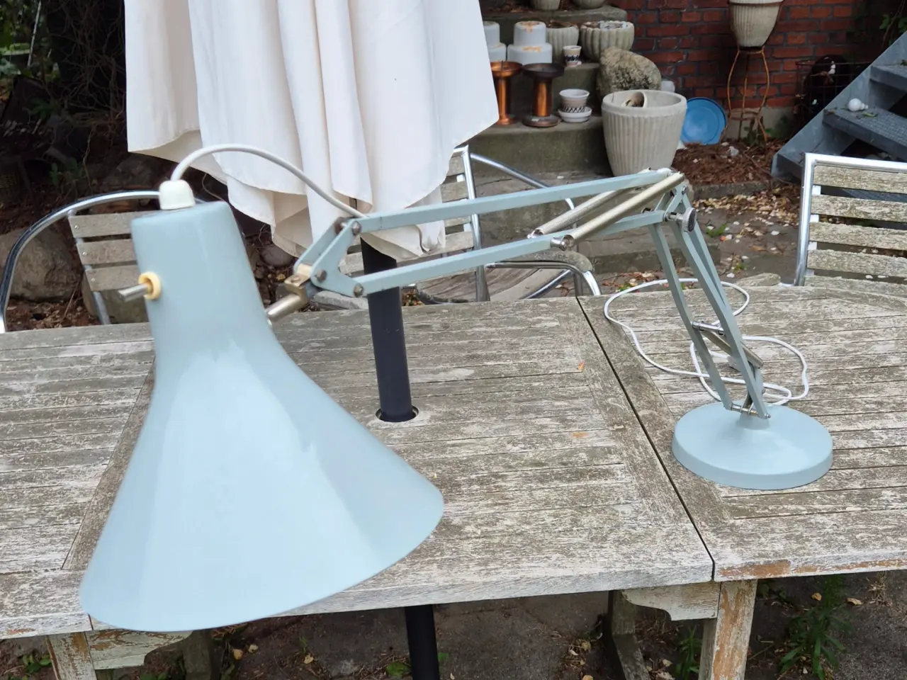 Billede 14 - Grå Luxo arkitektlampe med bordfod