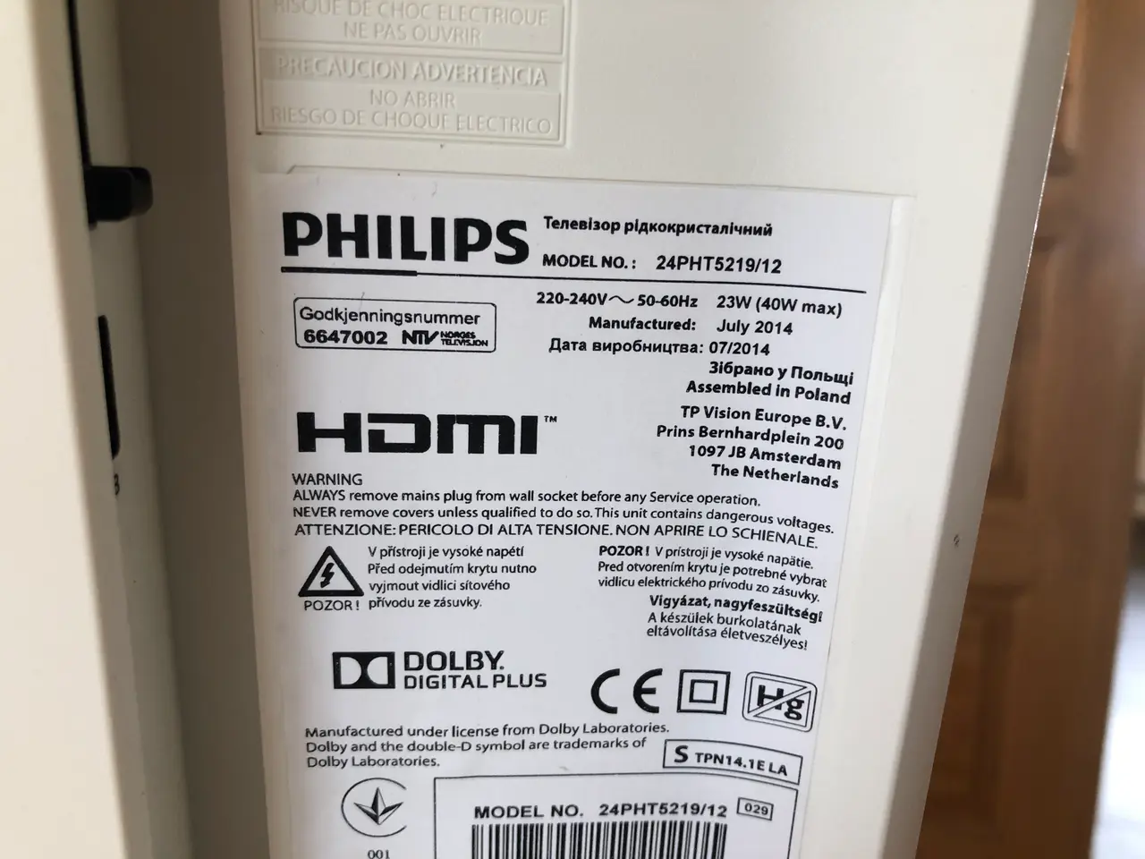 Billede 6 - Philips 24" fladskærms TV hvid