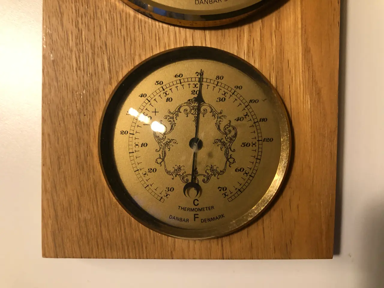 Billede 4 - Egetræs plade med barometer, termometer og hygrome