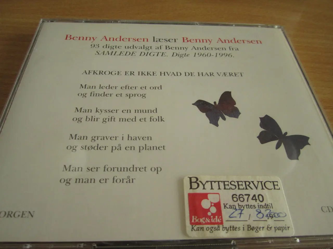 Billede 2 - BYD. BENNY ANDERSEN. 93 Digte. Lydbog.