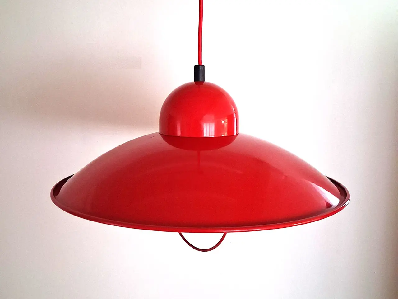 Billede 3 - Sjælden rød skandinavisk vintagependel – Ø43 cm