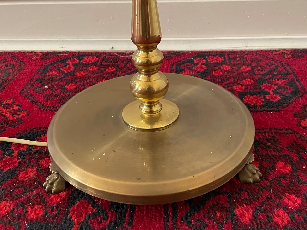 Billede 5 - Vintage kandelaber-gulvlampe i messing med løvefød