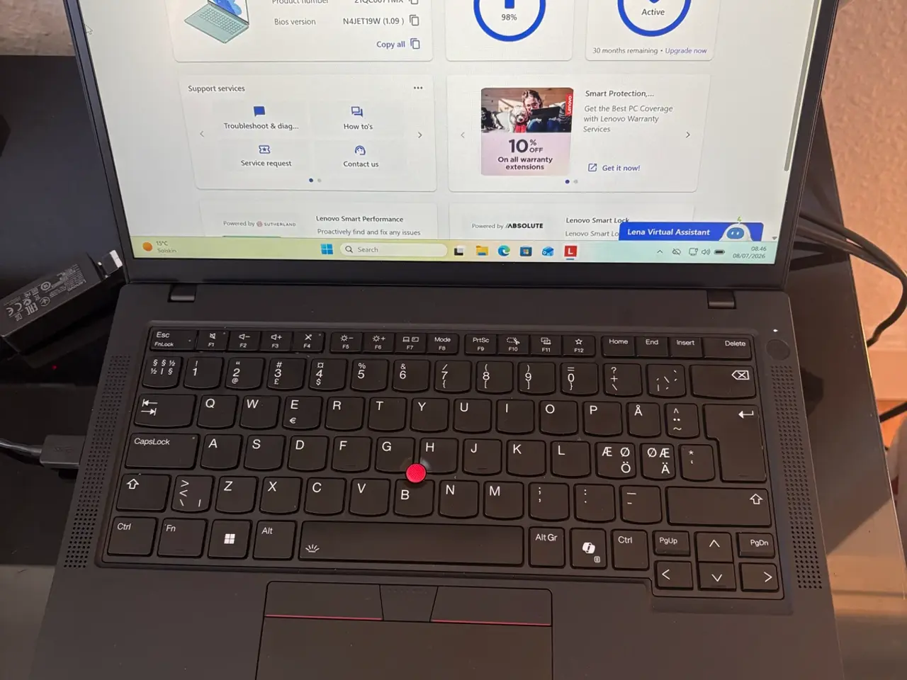 Billede 1 - Lenovo ThinkPad T14 Gen 6 – Som ny med 30 mdr. gar