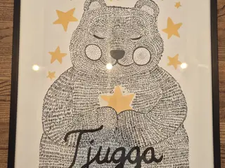 Tjugga plakat i ramme 41,5 x 51,5 cm