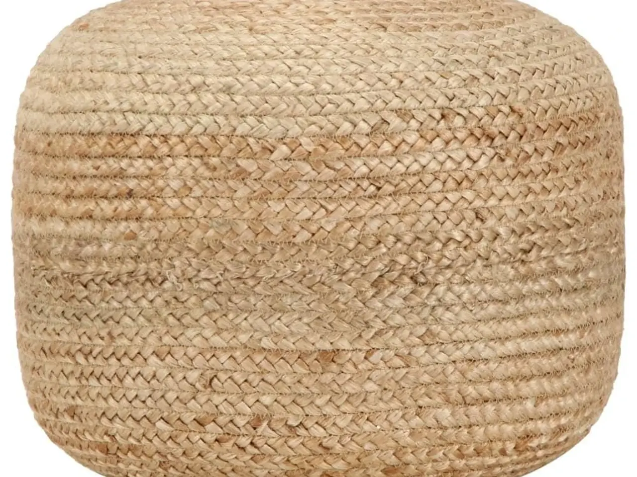 Billede 1 - Håndlavet puf i jute - 45 × 30 cm rund fodskammel