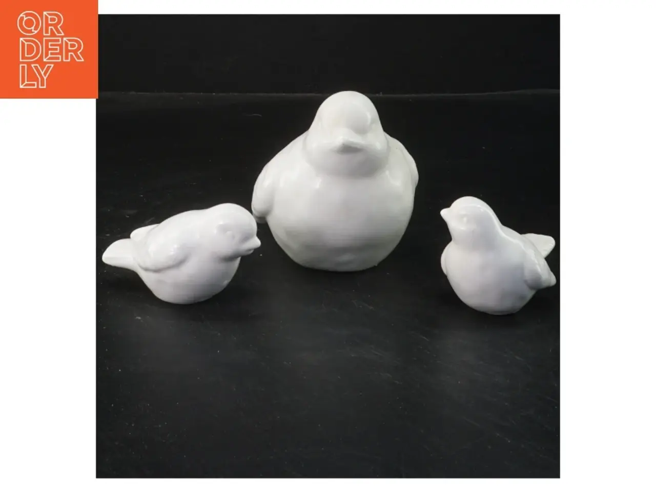 Billede 2 - Hvide keramik fuglefiguriner fra Home Art (str. 11 og 7 cm)