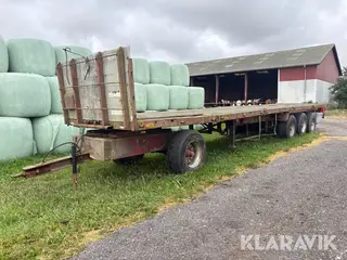 Landbrugsvogn 4-akslet fladvogn med drejeskammel