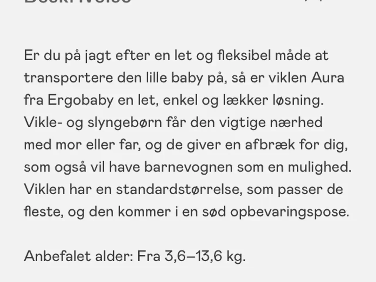 Billede 3 - Ny Ergobaby Aura vikle