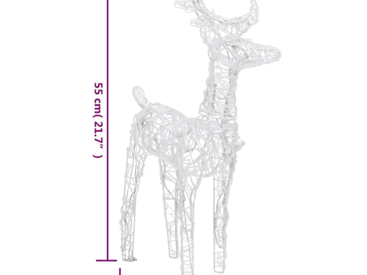 Billede 7 - Julefigur med 2 rensdyr og kane - 160 LED'er, 130 cm