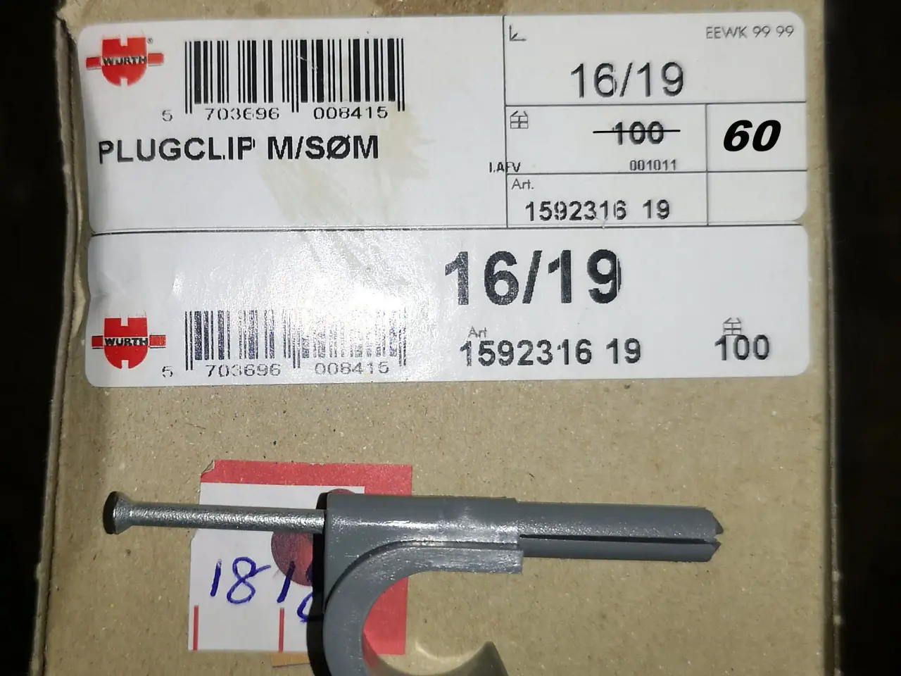 Billede 1 - Plugclip med søm