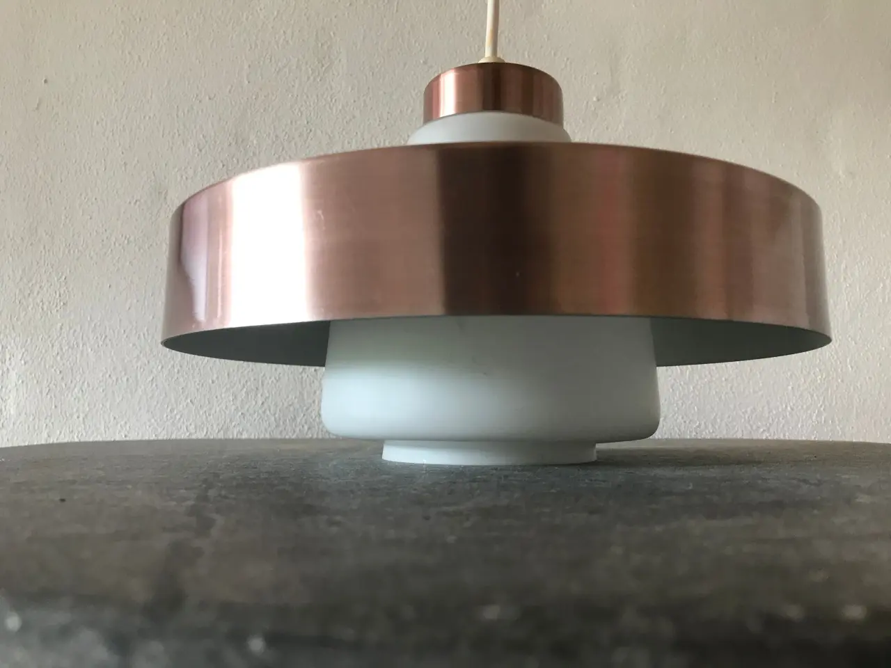 Billede 4 - Retro pendel rosa metal/rose gold og opalglas