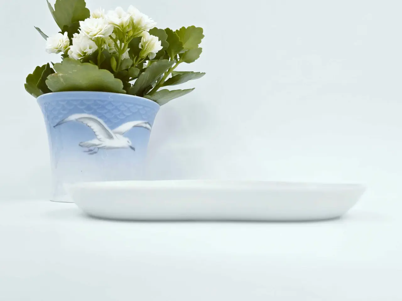 Billede 5 - Mågestel Trekantet Bakke uden guldkant Porcelæn